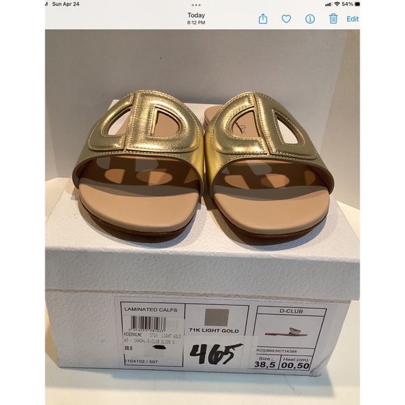 CHRISTIAN DIOR SANDAL -D- CLUB LIGHT GOLD SANDAL - Picture 2 of 12